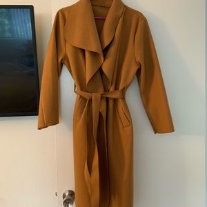 Faux wool trench coat
